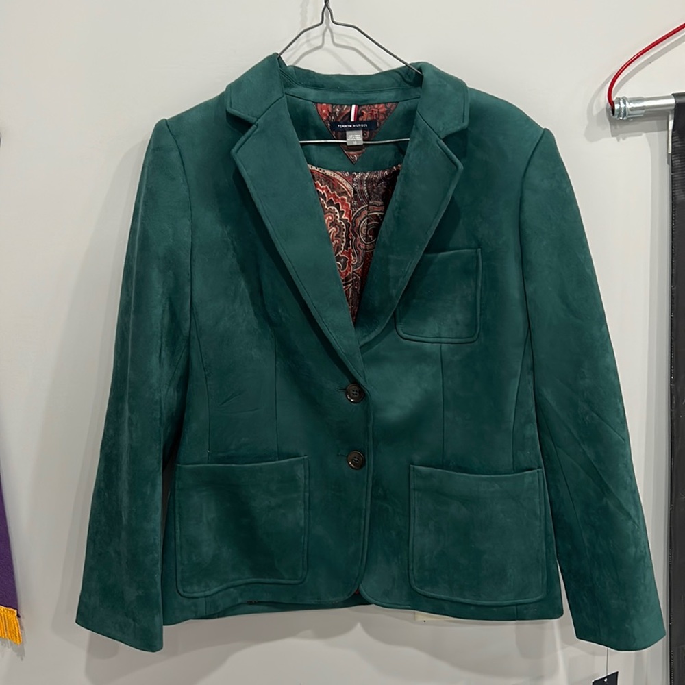 Emerald suede Tommy Hilfiger blazer